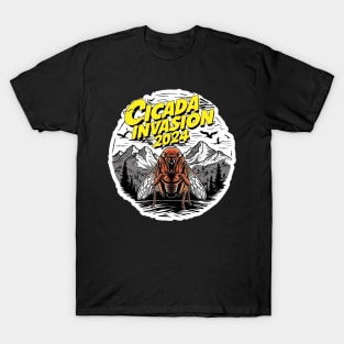 cicada Brood XIX invasion 2024 comic style T-Shirt